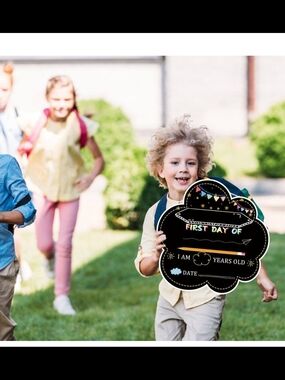 First Day of School Chalkboard Sign - Black